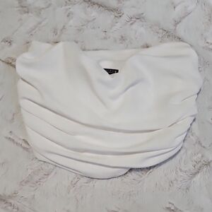 Zara White Draped Fabric